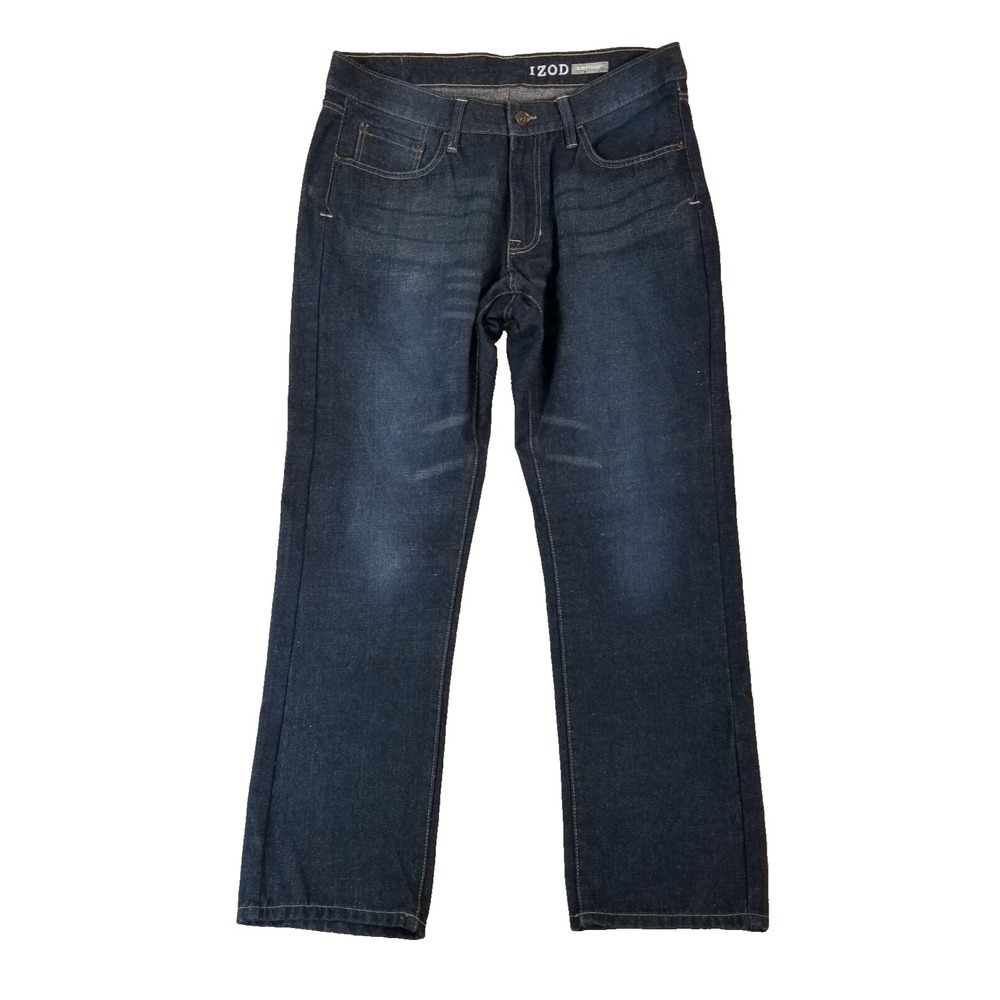 Izod jeans men's 38x32 slim straight blue denim pants